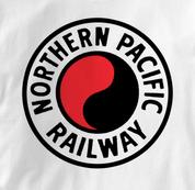 Northern Pacific Railway T Shirt Logo WHITE Railroad T Shirt Train T Shirt Logo T Shirt